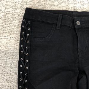 LF Carmar black lace up jeans